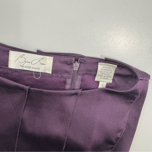 Byron Lars Beauty Mark Purple Silk DropWaist Ruffled Sleeveless Midi Dress Sz 2 - Picture 7 of 12